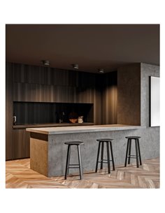 Plafonnier LED TECH Noir Texturé, 25W 3000K 3000lm, Ø 20cm, Style Moderne, Diffuseur Microprismatique IP44 2