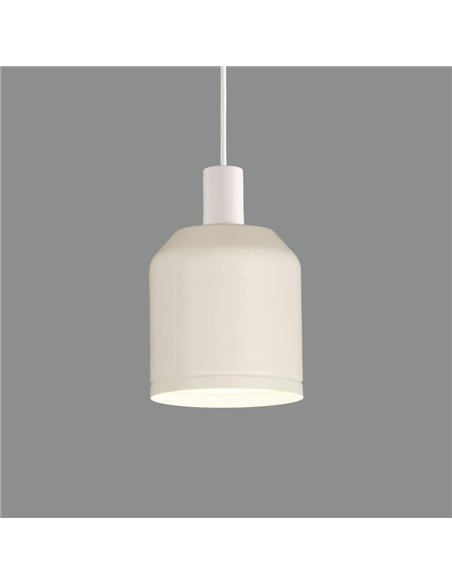 Lámpara de Techo Colgante TURKANA blanco, Kit Blanco Text., E27 15W