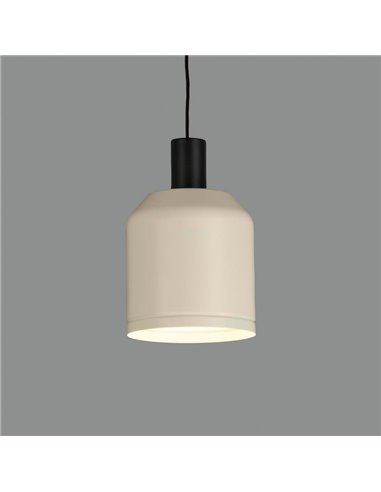 Candeeiro suspenso branco TURKANA, kit preto texturizado, E27 15W