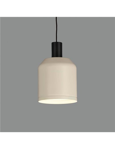 Candeeiro suspenso branco TURKANA, kit preto texturizado, E27 15W