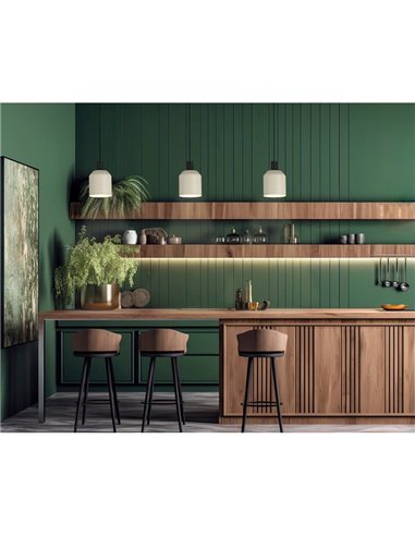 Pendente Turkana 3908/16 Preto, Kit Texto Branco, LED E27 15W, CL.I