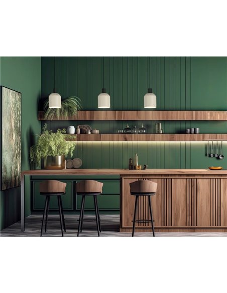 Turkana Suspension 3908/16 Noir, Kit Texte Blanc, LED E27 15W, CL.I