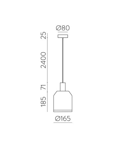 Turkana Suspension 3908/16 Noir, Kit Texte Blanc, LED E27 15W, CL.I