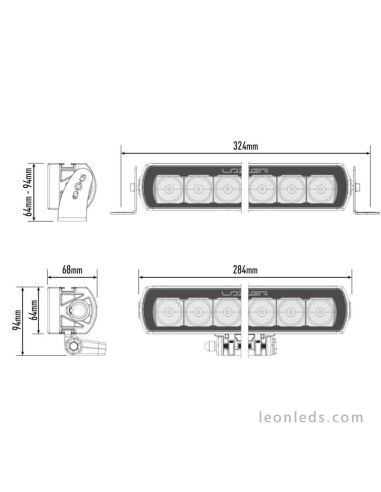 Barra de LED Lazer Lamps ST6 Evolution Homologada para Vehículos 4X4 y Camiones 70Watios de potencia Negra | LeonLeds