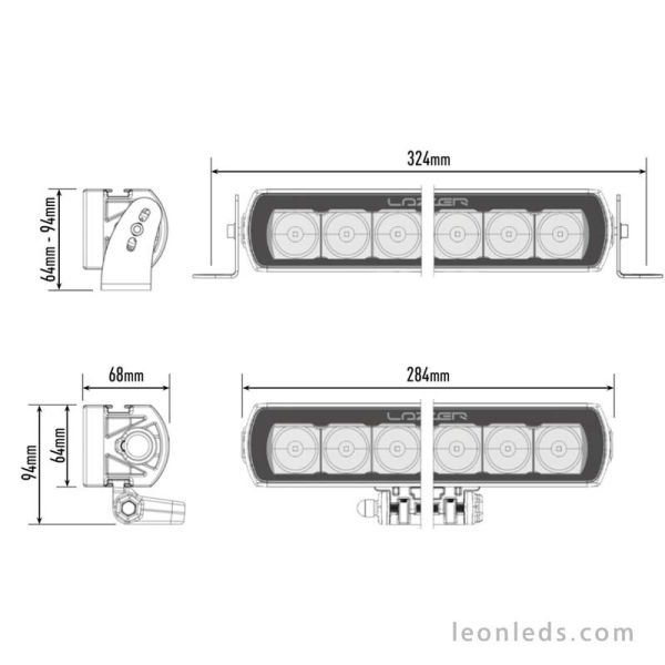 Barra de LED Lazer Lamps ST6 Evolution Homologada para Vehículos 4X4 y Camiones 70Watios de potencia Negra | LeonLeds