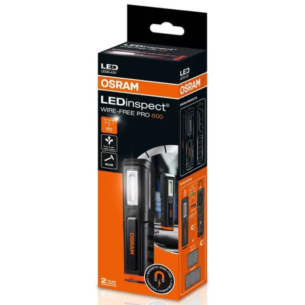 Caja LEDinspect WIRE-FREE PRO 600 - Lámpara de Inspección LED Recargable Sin Cables 600 lm IK08 LEDIL421