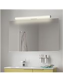 Applique salle de bain LED URA Opale/Chrome, 19W 1780lm, 3000K-4000K, IP44, avec interrupteur coulissant