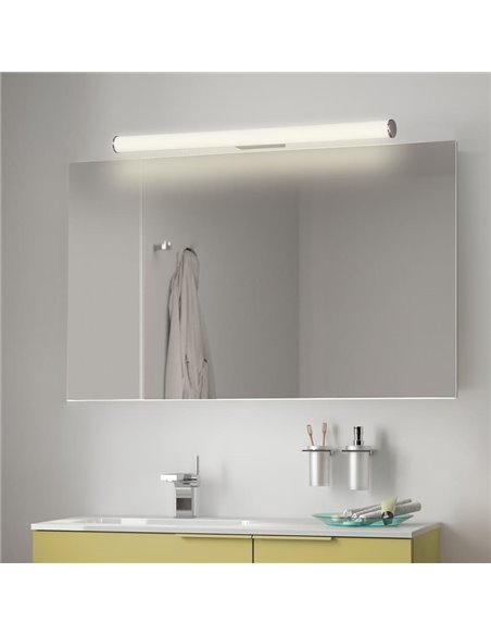 Aplique LED para baños URA Opal/Cromo, 19W 1780lm, 3000K-4000K, IP44, con Interruptor deslizante
