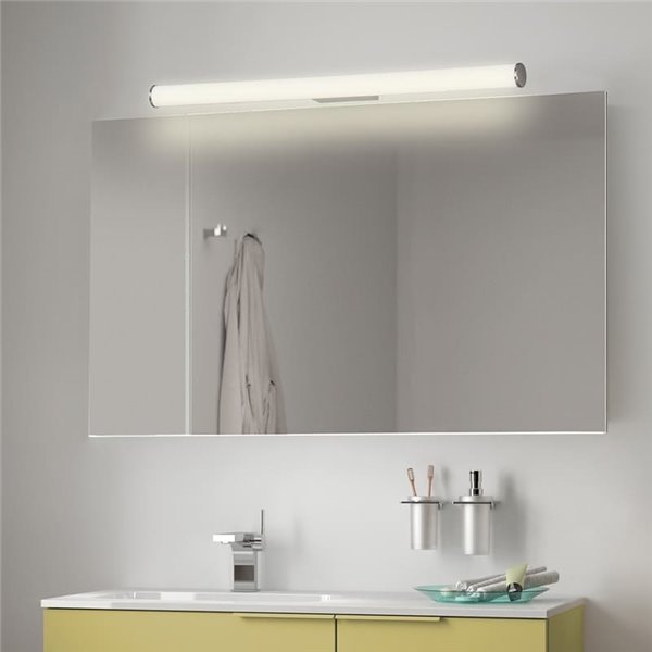 Aplique LED para baños URA Opal/Cromo, 19W 1780lm, 3000K-4000K, IP44, con Interruptor deslizante