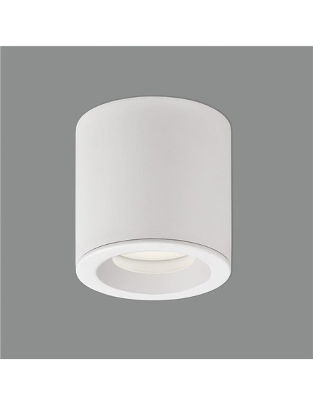 Plafonnier en saillie adapté aux salles de bains blanc texturé VANDUO, GU10 8W, IP65