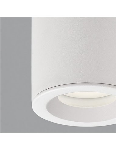Plafón de superficie apto para baños VANDUO blanco texturado, GU10 8W, IP65