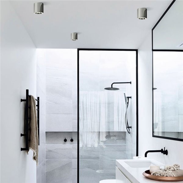 Plafonnier salle de bain chromé VANDUO, GU10 8W, IP65