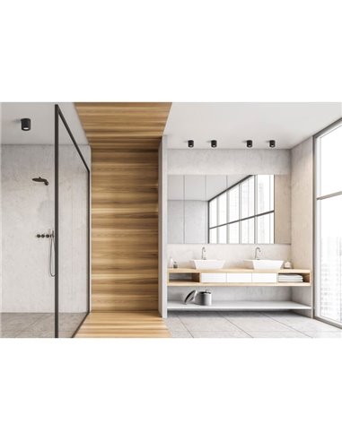 Plafonnier salle de bain noir texturé VANDUO, GU10 8W, IP65