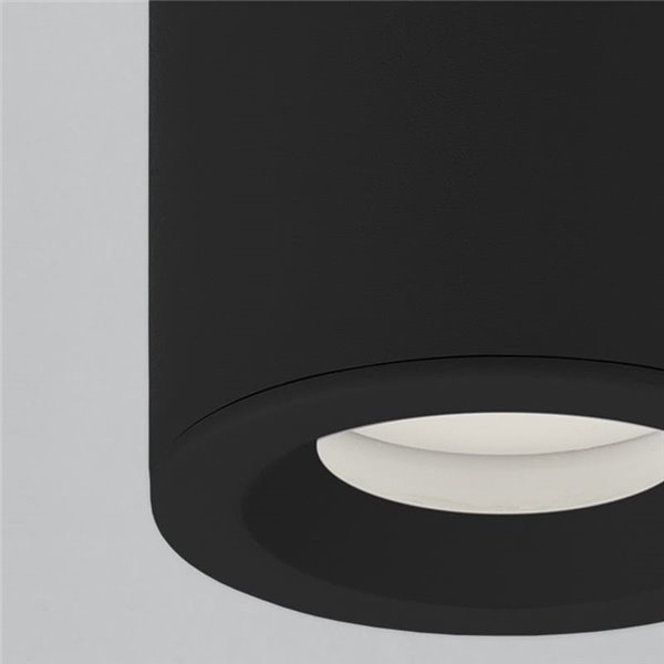 Plafonnier salle de bain noir texturé VANDUO, GU10 8W, IP65