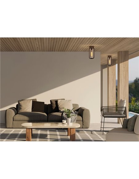 Plafonnier extérieur VEGA Anthracite Texturé, E27 15W, IP65