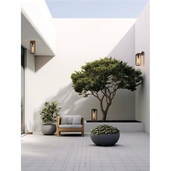 Baliza de Exterior VEGA Antracita Texturado, E27 15W, IP65