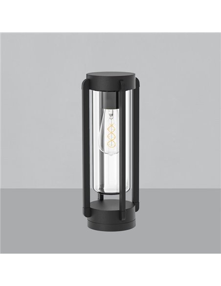 Balise d'extérieur texturée anthracite VEGA, E27 15W, IP65