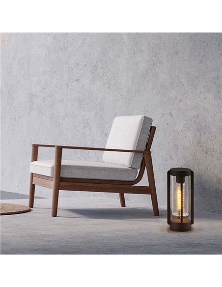 Balise d'extérieur texturée anthracite VEGA, E27 15W, IP65