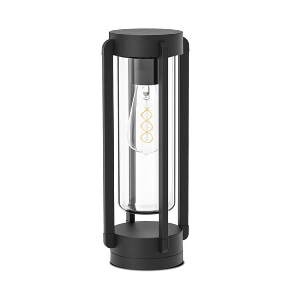 Balise d'extérieur texturée anthracite VEGA, E27 15W, IP65