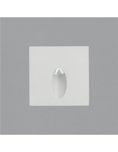 Baliza empotrable LED de suelo para exterior VIRGO blanco Texturado, 3W 3000K 60lm, IP65