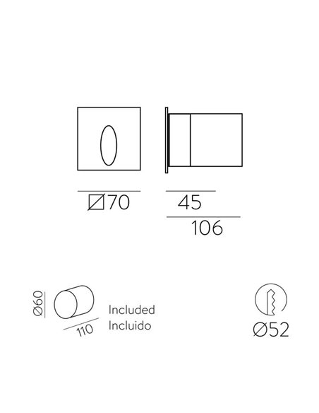 VIRGO Balise d'extérieur à encastrer au sol LED blanc texturé, 3W 3000K 60lm, IP65