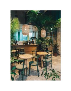 VIVIAN Suspension en Rotin Naturel avec Kit Blanc Texturé, LED E27 15W (non incl.) 2