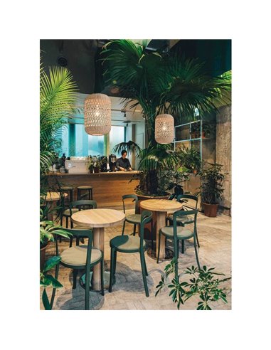 VIVIAN Suspension en Rotin Naturel avec Kit Blanc Texturé, LED E27 15W (non incl.)