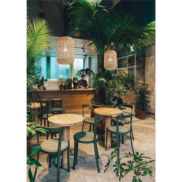 Candeeiro suspenso VIVIAN em rattan natural com kit branco texturizado, LED E27 15W (não incl.)