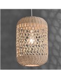 Lámpara Colgante VIVIAN de Ratán Natural con Kit Blanco Texturado, LED E27 15W (no incl.)