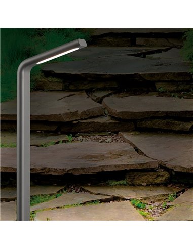 Farol exterior texturizado antracite ZEN, LED 10W 3000K 720lm, IP65 59cm de altura