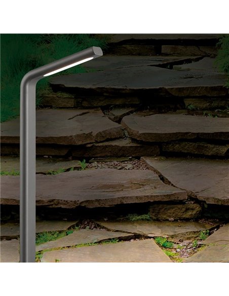 Balise d'extérieur texturée ZEN Anthracite, LED 10W 3000K 720lm, IP65 hauteur 59cm