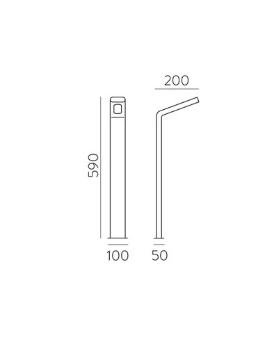Baliza de Exterior ZEN Antracita Texturado, LED 10W 3000K 720lm, IP65 59cm de altura