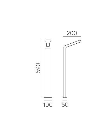 Baliza de Exterior ZEN Antracita Texturado, LED 10W 3000K 720lm, IP65 59cm de altura