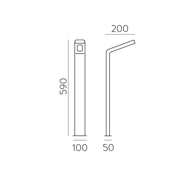 Baliza de Exterior ZEN Antracita Texturado, LED 10W 3000K 720lm, IP65 59cm de altura