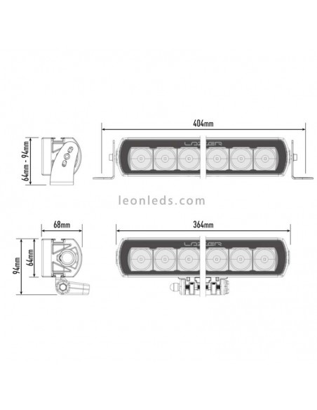 Barra de LED Lazer Lamps ST8 Evolution Homologada para Vehículos 4X4 y Camiones 95 Watios de potencia Negra | LeonLeds