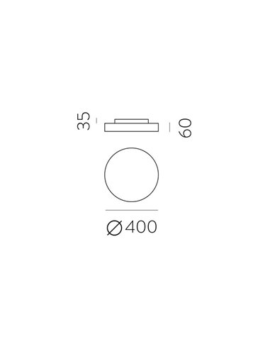 LISBOA Plafon LED Redondo Branco Texturizado, Ø40cm LED 30W 2745lm + 5W 460lm, 3000K/4000K Com e sem Casambi