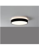 Plafonnier LED LISBOA Rond Texturé Noir, Ø40cm LED 30W 2745lm + 5W 460lm, 3000K/4000K Avec et sans Casambi