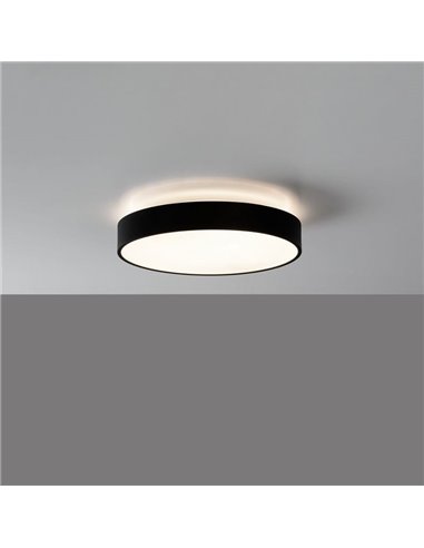 Plafón de Techo LED LISBOA Negro Texturado redondo, Ø40cm LED 30W 2745lm + 5W 460lm, 3000K/4000K Con y sin Casambi