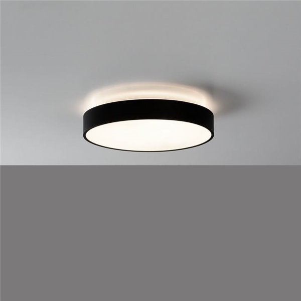 Plafonnier LED LISBOA Rond Texturé Noir, Ø40cm LED 30W 2745lm + 5W 460lm, 3000K/4000K Avec et sans Casambi