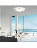 LISBOA Plafon LED Branco Texturizado Redondo, Ø 60cm LED 60W 5490lm + 8W 735lm, 3000K/4000K Com e sem Casambi