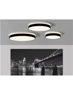 LISBOA Plafon LED Redondo Texturizado Preto, Ø 60cm LED 60W 5490lm + 8W 735lm, 3000K/4000K Com e sem Casambi 2