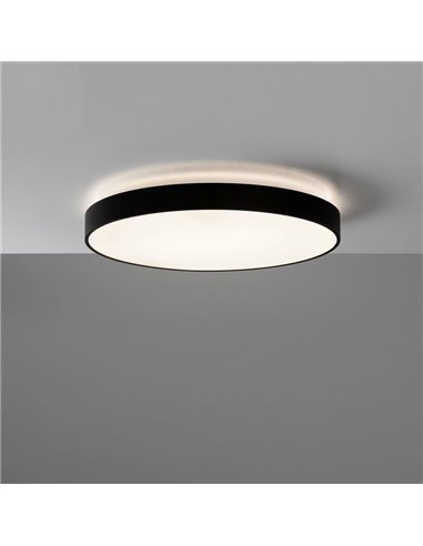 LISBOA Plafon LED Redondo Texturizado Preto, Ø 60cm LED 60W 5490lm + 8W 735lm, 3000K/4000K Com e sem Casambi
