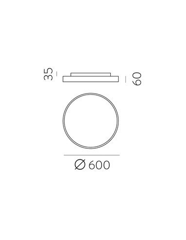 Plafón LED de Techo LISBOA Negro Texturado redondo, Ø 60cm LED 60W 5490lm + 8W 735lm, 3000K/4000K Con y sin Casambi