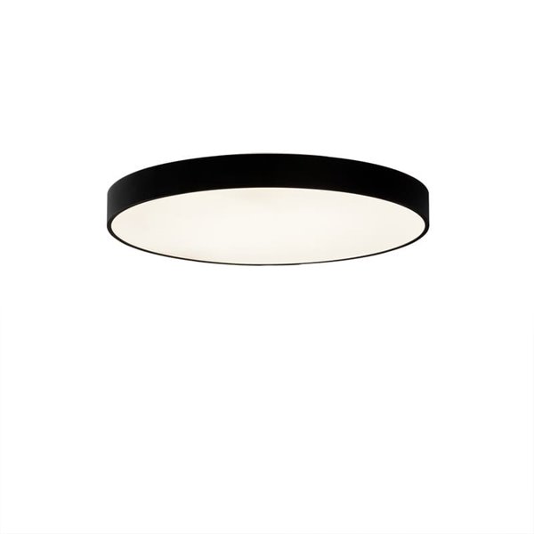 Plafón LED de Techo LISBOA Negro Texturado redondo, Ø 60cm LED 60W 5490lm + 8W 735lm, 3000K/4000K Con y sin Casambi