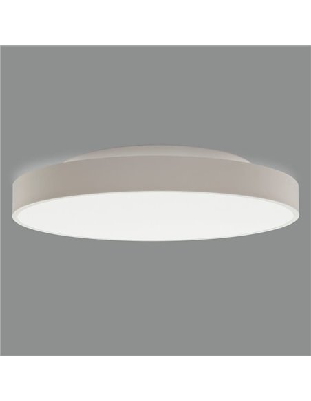 LISBOA Plafond LED redondo branco texturizado, Ø80cm LED 80W 3000K 7320lm + 12W 3000K 915lm, CRI90 CL.I, LED integrado