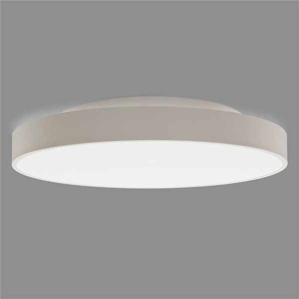 Plafonnier LED rond blanc texturé LISBOA, Ø80cm LED 80W 3000K 7320lm + 12W 3000K 915lm, CRI90 CL.I, LED intégré