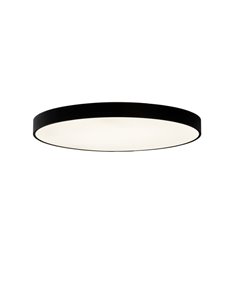 Plafonnier LED rond texturé noir LISBOA, Ø80cm LED 80W 3000K 7320lm + 12W 3000K 915lm, CRI90 CL.I, LED intégré