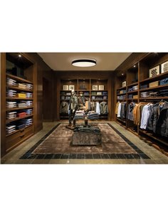 LISBOA Plafond LED redondo preto texturizado, Ø80cm LED 80W 3000K 7320lm + 12W 3000K 915lm, CRI90 CL.I, LED integrado 2