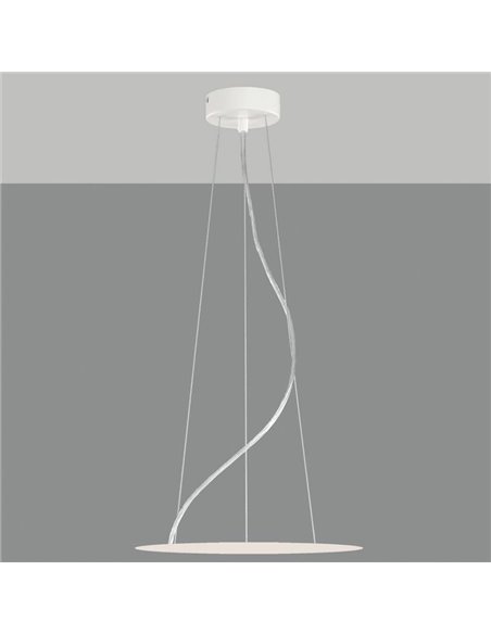 Accessoire LISBON Ø40cm 2,5m, Kit de suspension installé câble transparent + 3 tendeurs acier + Fixations blanc/noir t