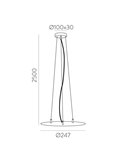 Accesorio de LISBOA Ø40cm 2.5m, Conjunto Colgante instalado cable transparente + 3 tensores de acero + Fijaciones blanco/negro t